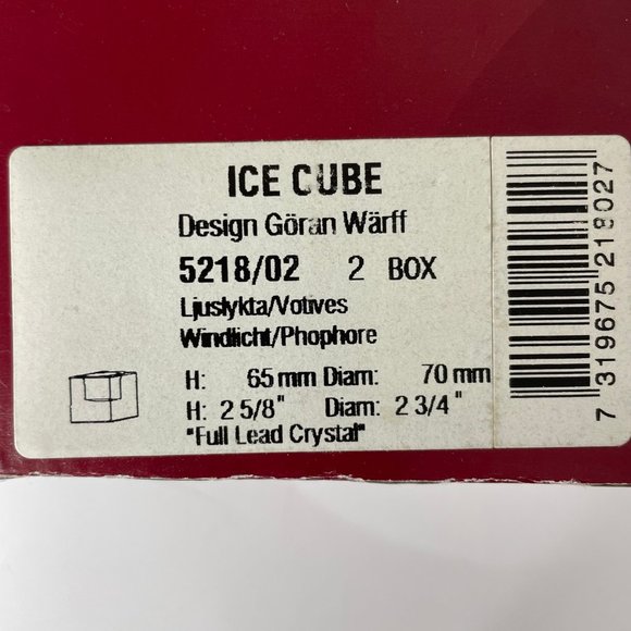 Orrefors Sweden Crystal Glass Ice Cube Votives 2 Piece Set MCM - Picture 6 of 11